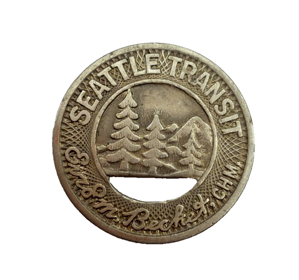Seattle Transit Commission Becker Good For One Fare Token 16.5mm